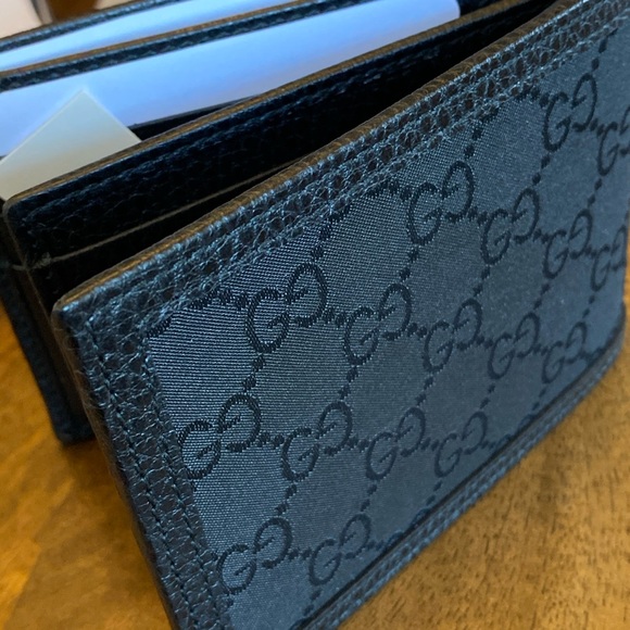 GUCCI 333042 Men's Black wallet card ID NWT - Picture 4 of 8